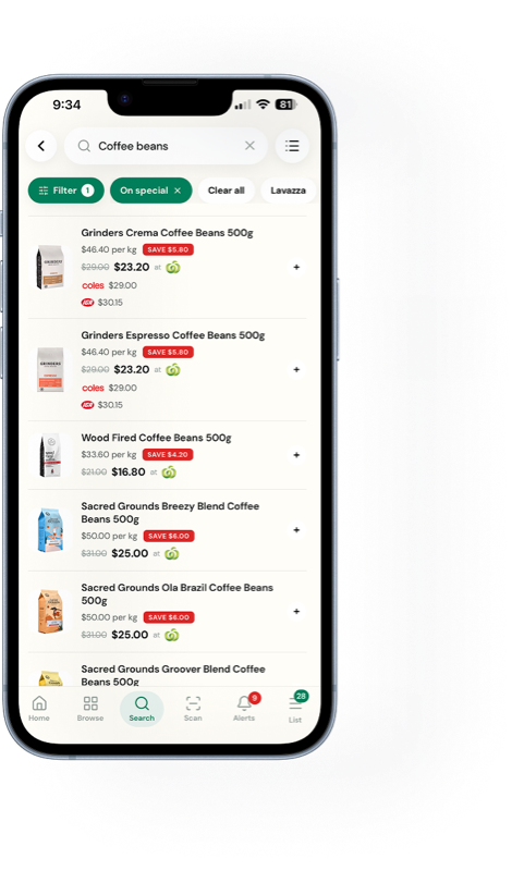Any grocery price. Quick & easy.